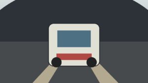 Стилизованный поезд метро в тоннеле